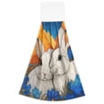 thumbnail image 2 of 2 Pieces Bathroom Towels Kitchen Towels Velcro Hand Wipes Dish Cloths & Dish Towels Washroom Towels Face Towel Hand Wipes Two Little Rabbits, 2 of 7