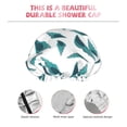 thumbnail image 4 of Dark Green Conch Shower Cap, Double Layers Shower Cap Rreusable Waterproof, Elastic Bathing Hair Hat for Women, Washable Hair Cap for All Hair Lengths, 4 of 5