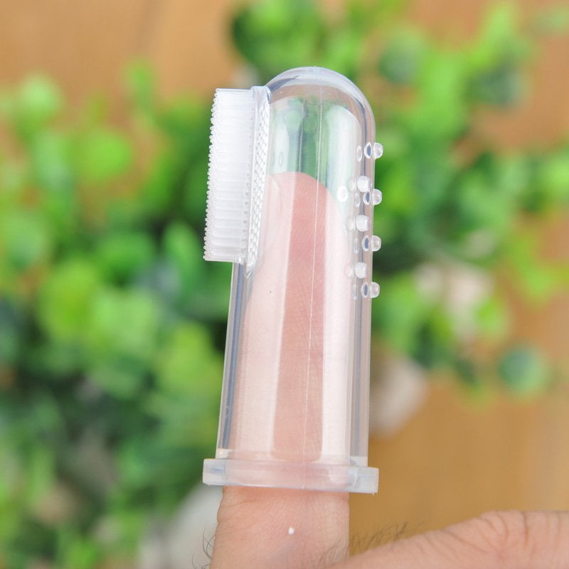 1Pcs Silicone Baby Finger Toothbrush with Case Set, Infant Training Teeth Brush, Toddler First Teething Soft Silicone Toothbrushes Oral Cleaning Massager