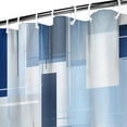 thumbnail image 4 of Navy Blue Fabric Shower Curtain - Geometric Shower Curtain Set with 12 Plastic Hooks, Water Repellent, Machine Washable, Modern Decorative Polyester Cloth Shower Curtains for Bathroom - 72x84, 4 of 4