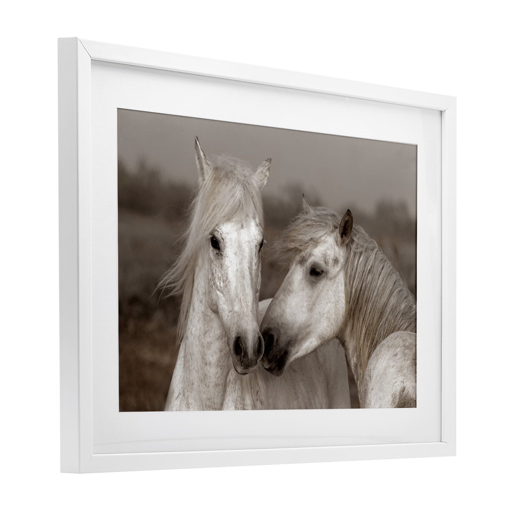 Stupell Industries Gentle Companionship Horses White Framed Print Under Glass, design by Danita Delimont