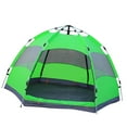 thumbnail image 2 of Ocho personas simplemente rebotan tiendas de campaña de campamento, dos pisos inmediatamente rebotan automáticamente tiendas de campaña verdes hexagonales., 2 of 10
