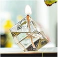 thumbnail image 1 of Glass Oil Lamp Tabletop Oil Candle Smokeless Light For Table Setting Restaurant Style Oil Not Included (cube), 1 of 5