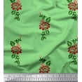 thumbnail image 1 of Soimoi Tissu Poly Georgette Feuilles et Imprimé Floral en Blocs, Vendu au Yard, 42 Pouces de Large, 1 of 3