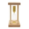 thumbnail image 1 of Reloj de arena amarillo con marco de madera de 5 minutos, temporizador de arena no muy preciso para niños., 1 of 7