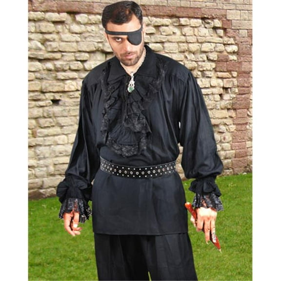 The Pirate Dressing C1003 Roberto Cofresi Shirt- Black - Extra Large