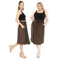 thumbnail image 2 of Stretch Is Comfort Women's Casual Ruched Below Knee Length Midi Skirt with Pockets | Adult Small- 3x, 2 of 5