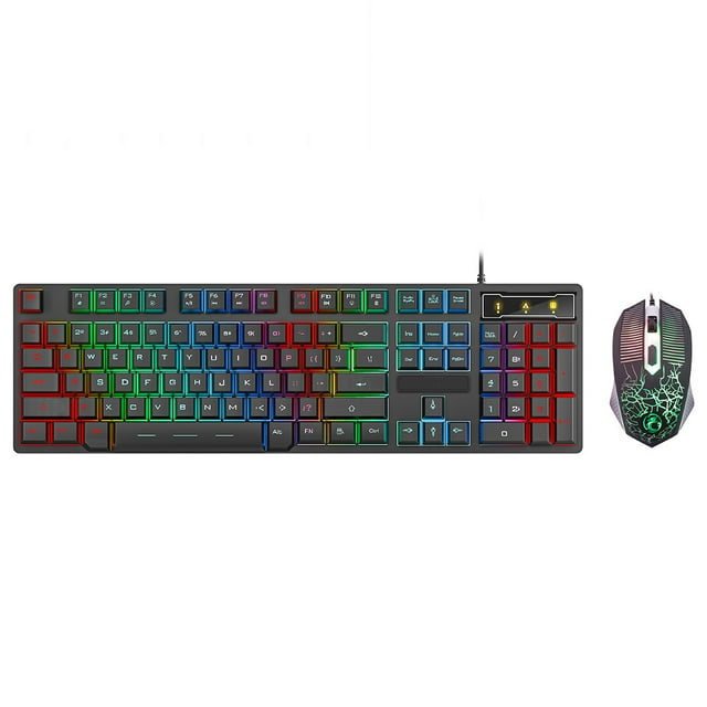 axGear Wired Gaming Keyboard and Mouse Combo Ergonomic Design USB Color Backlight