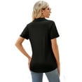 thumbnail image 3 of Rosvigor Womens Tops Short Sleeve Polo Shirts for Women V Neck Blouses Summer Tunics Shirts with Collar, 3 of 7