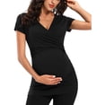 thumbnail image 6 of Delliss Womens T Shirts short Sleeve V Neck Basic Tee Soft Casual fashion striped Tops, 6 of 6