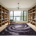 thumbnail image 2 of ODIKA 9'x12' Washable Area Rug Galaxy Starry Cosmic Swirl Glowing Constellation Nebula Purple Flowing Dynamic for Great Room, Indoor Concept, Large Living Low Pile, Flatwoven, 2 of 7