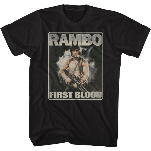 Rambo First Blood Black Adult T-Shirt 4Xl
