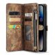 thumbnail image 2 of CASEME 008 Series Compatible For iPhone 12 Zipper Pocket Phone Case Wallet Stand TPU+PU Leather Magnetic Detachable Cover, 2 of 3
