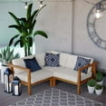 thumbnail image 2 of Afuera Living 3 Piece Solid Teak Wood Patio Sectional in Natural and White, 2 of 14