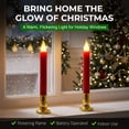 thumbnail image 2 of Tupkee Red LED Window Candles Set of 2 Battery-Operated Flameless Christmas Candles with Flickering Flame & Timer for Holiday Window & Home Home Decoration, 2 of 7