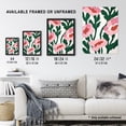 thumbnail image 3 of Artery8 Abstract Flower Blooms Pink Green Bright Painting For Living Room Art Print Framed Poster Wall Decor 12x16 inch, 3 of 5