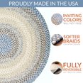 thumbnail image 5 of Super Area Rugs Braided Rug Round 10ft Farmhouse Kitchen Rug - Ridgewood Braided Rug for Living Room - Reversible - Indoor/Outdoor - Made in USA - Blue/Beige, 10' Round, 5 of 18