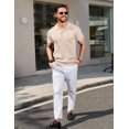 thumbnail image 2 of COOFANDY Men's Knit Polo Shirts Short Sleeve Quarter Button Collared Ribbed Polo Shirt Fashion Golf Shirts, 2 of 6