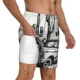 thumbnail image 2 of Balery Vintage Cactus Pickup Mens Swim Trunks Swim Shorts for Men Quick Dry Inseam Beach Shorts with Compression Liner Pocket-XX-Large, 2 of 9