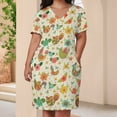 thumbnail image 3 of Floral Birds Pattern Cream Background Summer Dresses for Women Beach Boho, 3 of 5