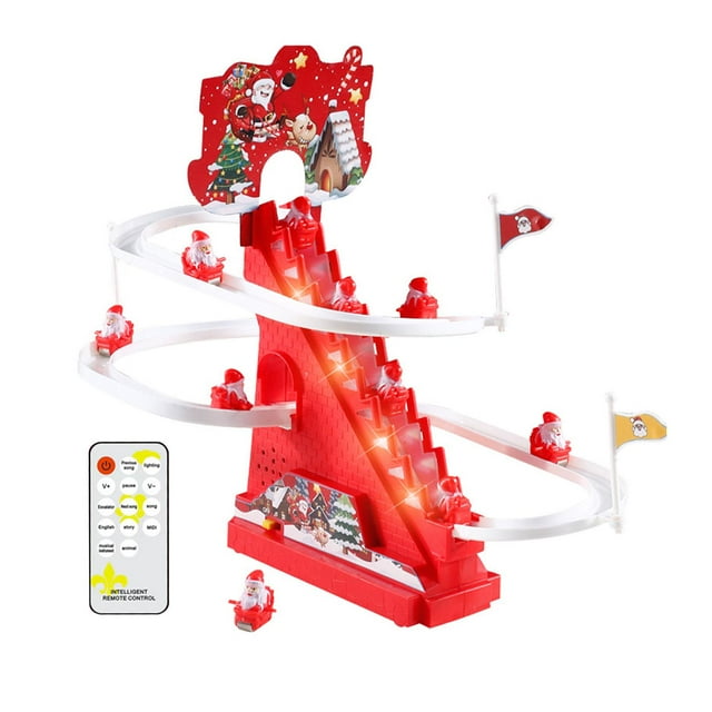 Escalera de escalada eléctrica, regalo de Papá Noel, escalera de escalada de Papá Noel, estatuilla musical navideña divertida para sala de estar, mesa Estilo B