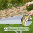 thumbnail image 6 of Yellow Highland Cow Flower Pattern Square Fitted Tablecloth with Elastic Edge,Square Table Cover,Washable Elastic Table Cover for Home Kitchen Party Decor 34"x34", 6 of 6