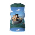 thumbnail image 2 of Rocae Two Brave Cats Are Floating On The Sea Iceberg for Men's Basketball Jersey Lightweight and Breathable Athletic Tank Top,Quick-Drying Sports Jersey Large, 2 of 9