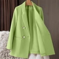 thumbnail image 5 of Yigetop Spring Blazer Women 2025 Women's Casual Solid Color Suit Jacket Lapel Keep Warm and Slim Loose Long Sleeve Fashion Cardigan Coat Blazer Dress for Women Green M, 5 of 6
