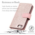 thumbnail image 3 of Wallet Case for iPhone 6 Plus iPhone 6S Plus, Retro Matte 9 Card Holder Slots Zipper Pocket Case PU Leather Magnetic Closure Kickstand with Wrist Strap Shockproof Folio Flip Case - Rose Gold, 3 of 14