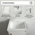 thumbnail image 4 of Bathroom Vanity with Sink, Floating Small Bathroom 16'' Wall Mounted Vanity Modern Cabinet with Soft-Close Door, Chrome Faucet, Pop-up Drain, P-Trap, White, 4 of 7