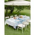 thumbnail image 4 of Outdoor Tablecloth with Umbrella Hole for Patio/Picnic/Party/Camping, Aqua Coastal Waterproof Table Cloth Rectangle Table Cover Washable, Summer Ocean Coral Jellyfish Seahorse Starfish (52"x 70"), 4 of 8