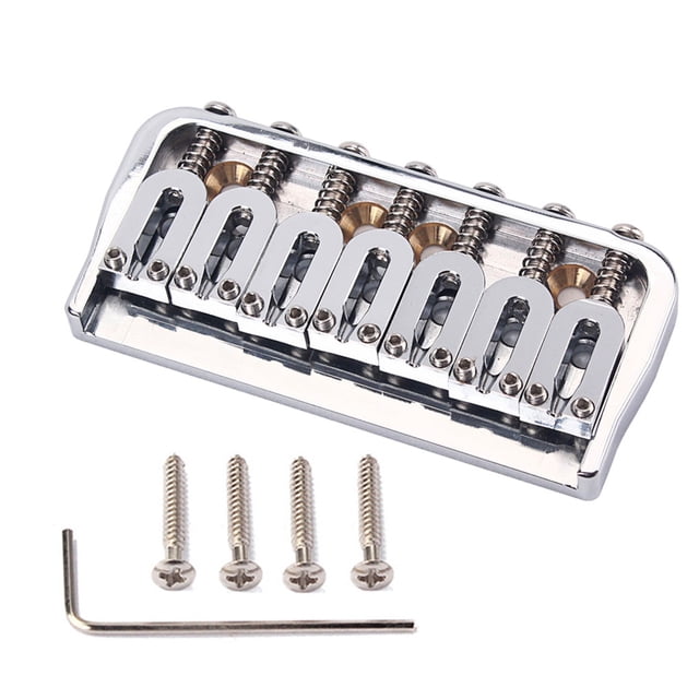 Wosthever Juego de afinadores de bajo eléctrico, juego de herramientas para guitarras de 7 cuerdas, puente de cola dura a través del cuerpo, Accesorios para instrumentos musicales