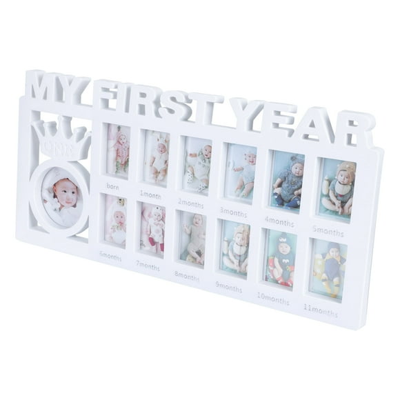 Large Picture Frame 12 Month Baby Milestone Picture Frame （White）