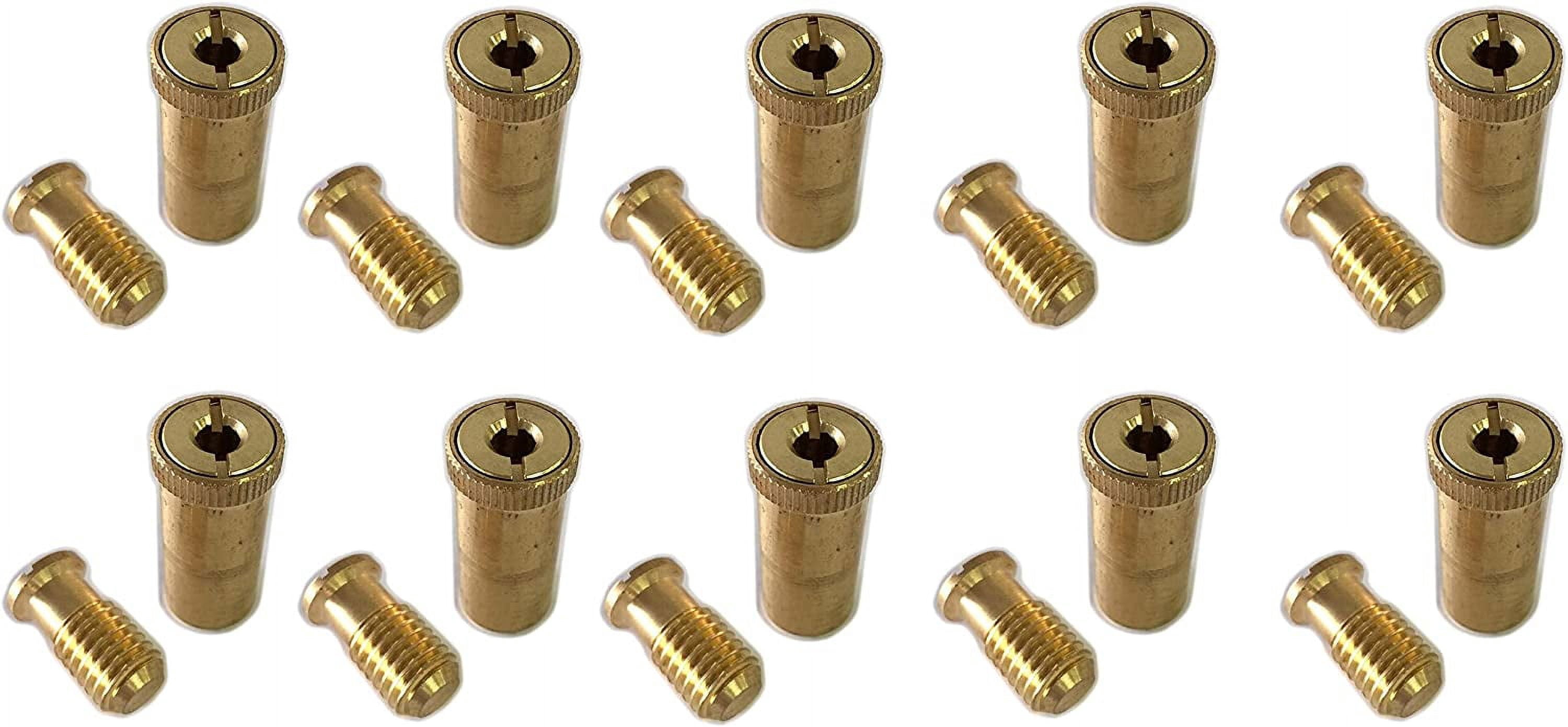 WaterWarden Brass Anchors for Installing Inground Pool Safety Rectangle Covers, 10 Pack
