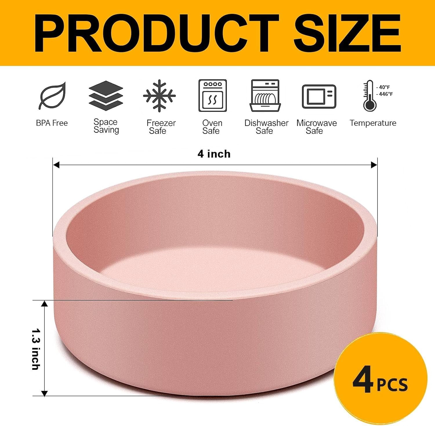 4 Pack Silicone Air Fryer Egg Pan Individual Microwave Egg Cooker Eggwich Egg Bites Molds for Oven Microwave - Pink