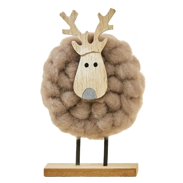 Decoraciones de mesa navideñas, decoración rústica de escritorio, adornos de fieltro de madera, granja para regalo de Navidad, estante de vacaciones, Estilo C