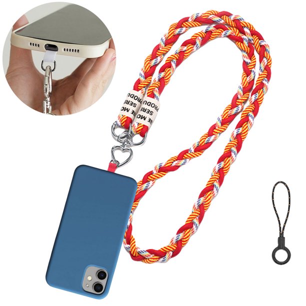 Crossbody Phone Lanyard Universal Antift para Travel () Red Orange