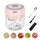 thumbnail image 4 of Bearachild Triturador de ajos eléctrico portátil de 3,7 V con carga USB, rebanador de acero inoxidable, picador, casa interior, cocina, pimienta, Cocina y Comedor Rosado Bearachild HA059907-03B, 4 of 6