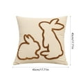 thumbnail image 4 of Xihbxyly Funda de Almohada Bordada con Un Encantador Diseño de Conejito. Material de Polialgodón Suave. Ideal para Decoración de Pascua, Sala de Estar y Dormitorio. Fácil de Limpiar., 4 of 7