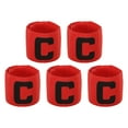 thumbnail image 1 of Unique Bargains Brassard de Capitaine Réglable Élastique pour Soccer, Rouge, Lot de 5, 1 of 5