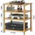 thumbnail image 2 of 4-Tier Media Stand/TV Shelf/Audio Cabinet and Media Towers, Modern Stereo Cabine,Game Console Shelf,Wooden TV Stand,Multifunctional Entertainment Center - Brown, 2 of 9