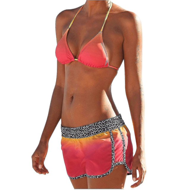Conjunto de Tankini acolchado para mujer, traje de baño deportivo con pantalones cortos, Bikini, traje de baño
