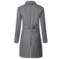 thumbnail image 2 of Jinda Men's Long Trench Coat Fall Winter Wool Blend Jackets & Coats Fashion Casual Slim Fit Warm Double Breasted Classic Topcoat Grey X-Small, 2 of 2