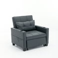 thumbnail image 5 of Convertible Sleeper Chair Sofa Bed - Adjustable Backrest, USB & Cup Holders, Premium Leather, with Pillows, Easy Assembly, 5 of 9