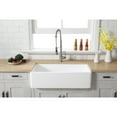 thumbnail image 2 of Gourmetier GKFA361810BC Arcticstone 36-Inch Solid Surface White Stone Apron-Front Single Bowl Farmhouse Kitchen Sink with Strainer in Matte White, 2 of 8