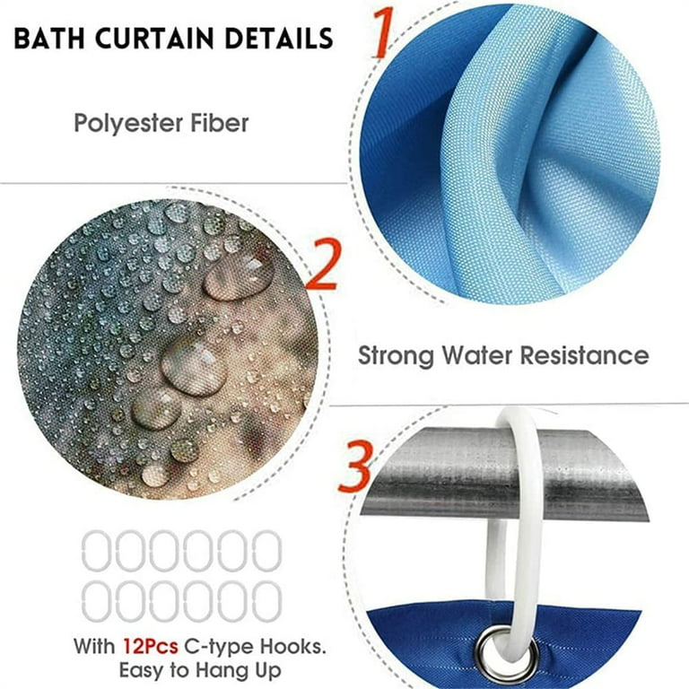 Bear Shower Curtain Bathroom Rug Set Thick Bath Mat Non-Slip Toilet L