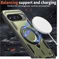 thumbnail image 2 of KOMI Magnetic Case for Google Pixel 9A with Rotatable Ring Holder [Compatible with MagSafe] Military Shockproof Kickstand Protective Case for Google Pixel 9A, Green, 2 of 5