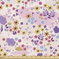 thumbnail image 1 of Garden Fabric by the Yard Upholstery, Meadow Pattern Along Various Colorful Blossoms and Leaves Different Flowers Images, Decorative Fabric for DIY and Home Accents, Multicolor by Ambesonne, 1 of 5