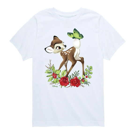 Disney Bambi - Christmas - Botanical Butterfly - Toddler & Youth Short Sleeve Graphic T-Shirt