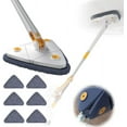 thumbnail image 1 of YOPTOP 360° Rotatable Adjustable Cleaning Mop 51" Extendable Triangle Mop with Long Handle Automatic Wringing Microfiber Spin Floor Cleaning Mop for Cleaning Walls Ceilings,white,with6moppads, 1 of 8